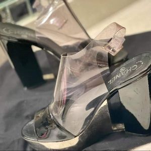 Clear vinyl espradilles